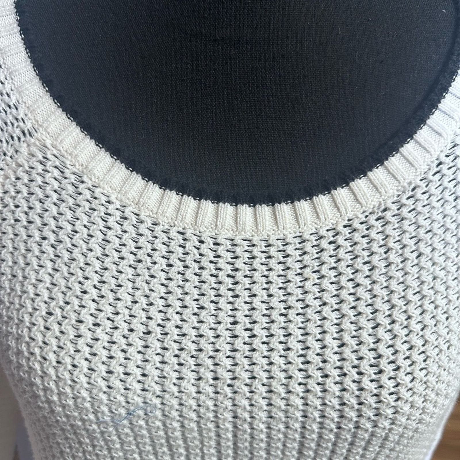 Loft LOFT Ivory White Open Knit Bell Sleeve Bow Tie Sweater Size XS / US 0-2 / IT 36-38 - 7 Thumbnail