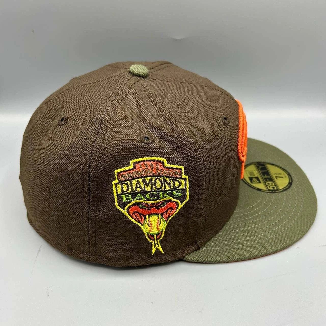 New Era Arizona Diamondbacks Hat Men 7 3/8 Brown MLB Fitted Cap New Size ONE SIZE - 7 Thumbnail