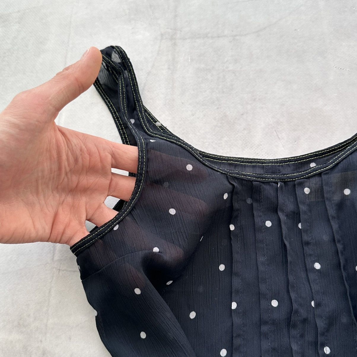 Abercrombie & Fitch Hollister Cute Dot Babydoll Top Blouse Mesh Cop Copine Vibe Size XS / US 0-2 / IT 36-38 - 4 Thumbnail