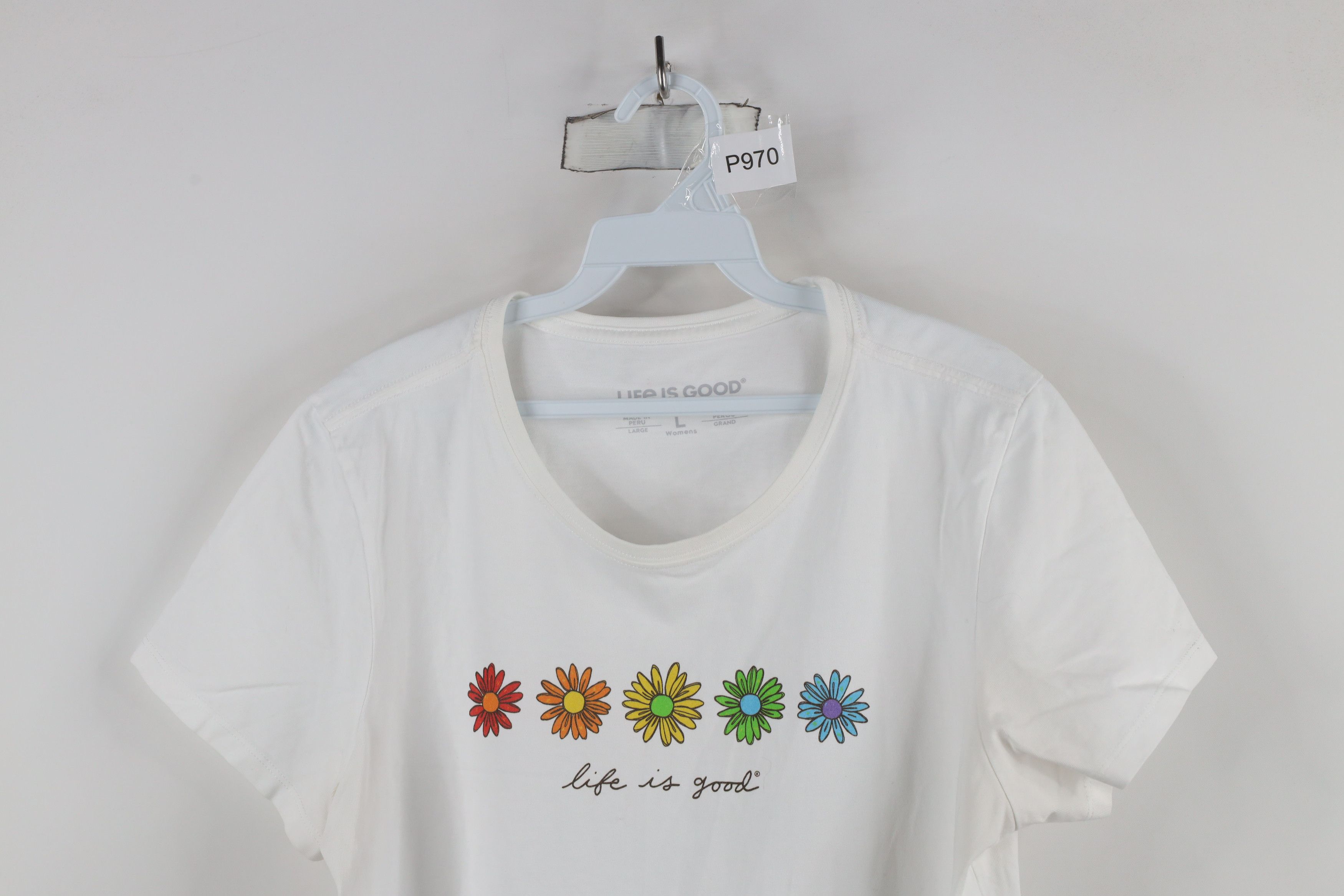 Life is Good × Vintage Life Is Good Crusher Rainbow Flower Short Sleeve T-Shirt Size L / US 10 / IT 46 - 2 Thumbnail