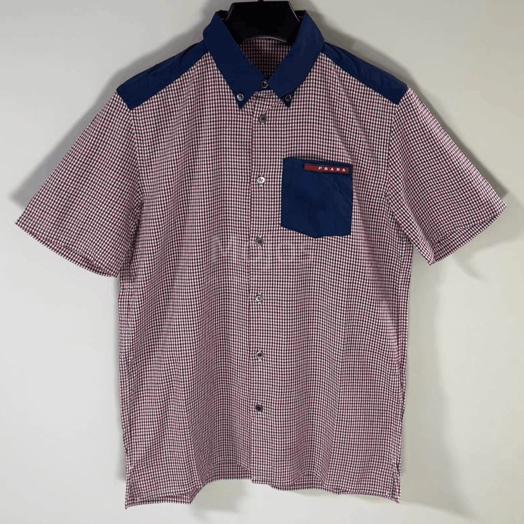 Prada Sz 38 Prada Plaid Joint Logo Shirt-2508 Size US M / EU 48-50 / 2 - 1 Thumbnail