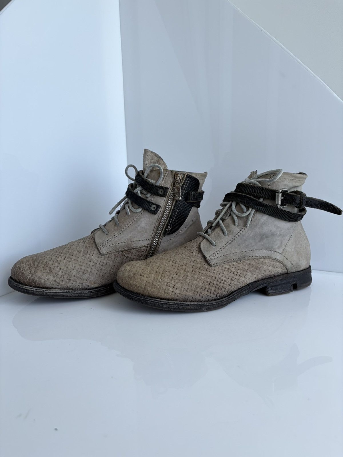 A.S.98 A.S. 98 Airstep Distressed Biker Guidi Buckle Ankle Boots Size US 8 / EU 41 - 4 Thumbnail