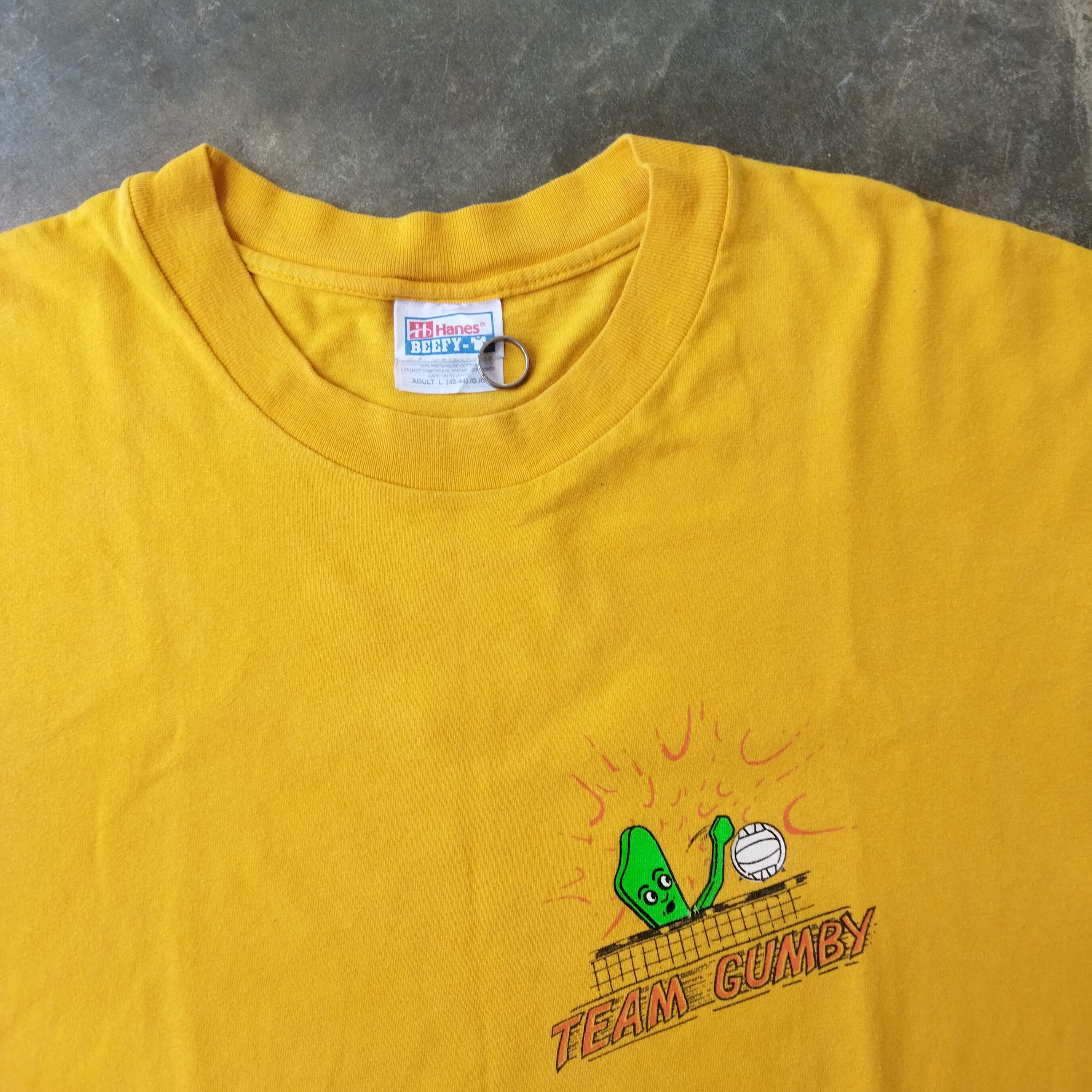 Hanes × Vintage HANES BEEFY TEAM GUMBY T-SHIRT Size US L / EU 52-54 / 3 - 3 Thumbnail
