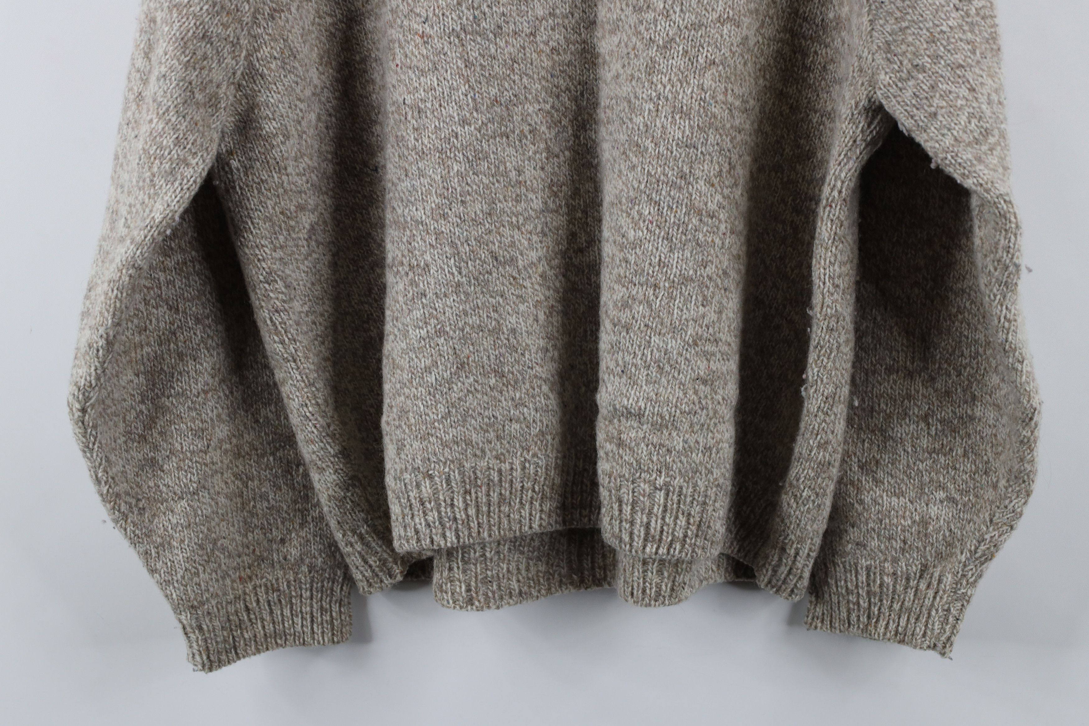 Lands' End × Vintage Vintage 90s Lands End Crewneck Sweater Oatmeal Brown USA Size XL / US 12-14 / IT 48-50 - 8 Thumbnail