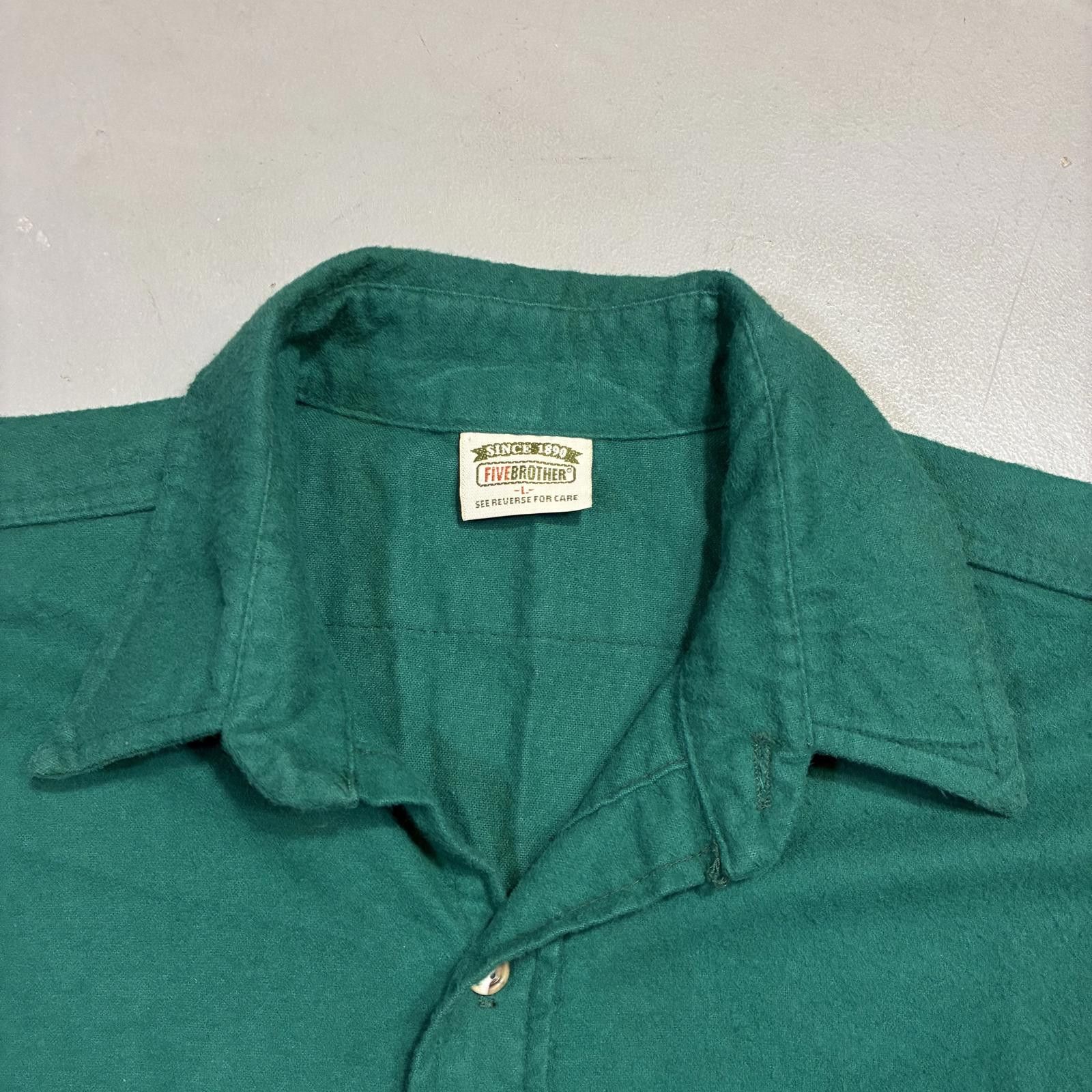 Other Vintage Five Brothers Men's Green Chamois Button Down Shirt Size US L / EU 52-54 / 3 - 2 Thumbnail