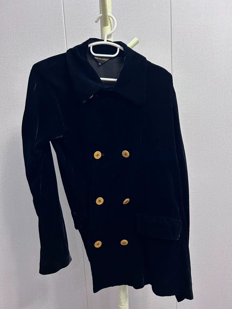 Comme des Garcons Twisted irregular velvet coat