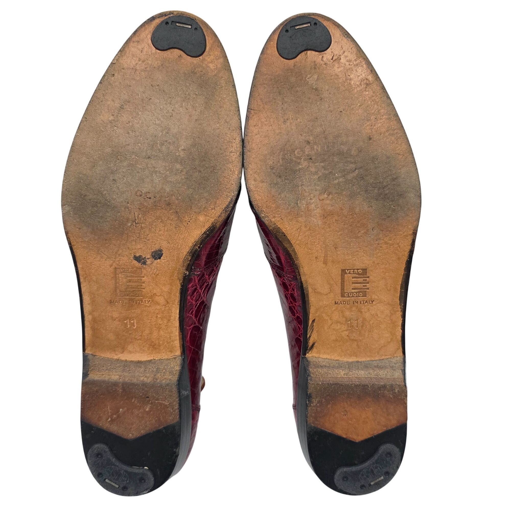 David Eden Vintage Crocodile Burgundy David Eden Exotic Italy Loafers Size US 11 / EU 44 - 3 Thumbnail