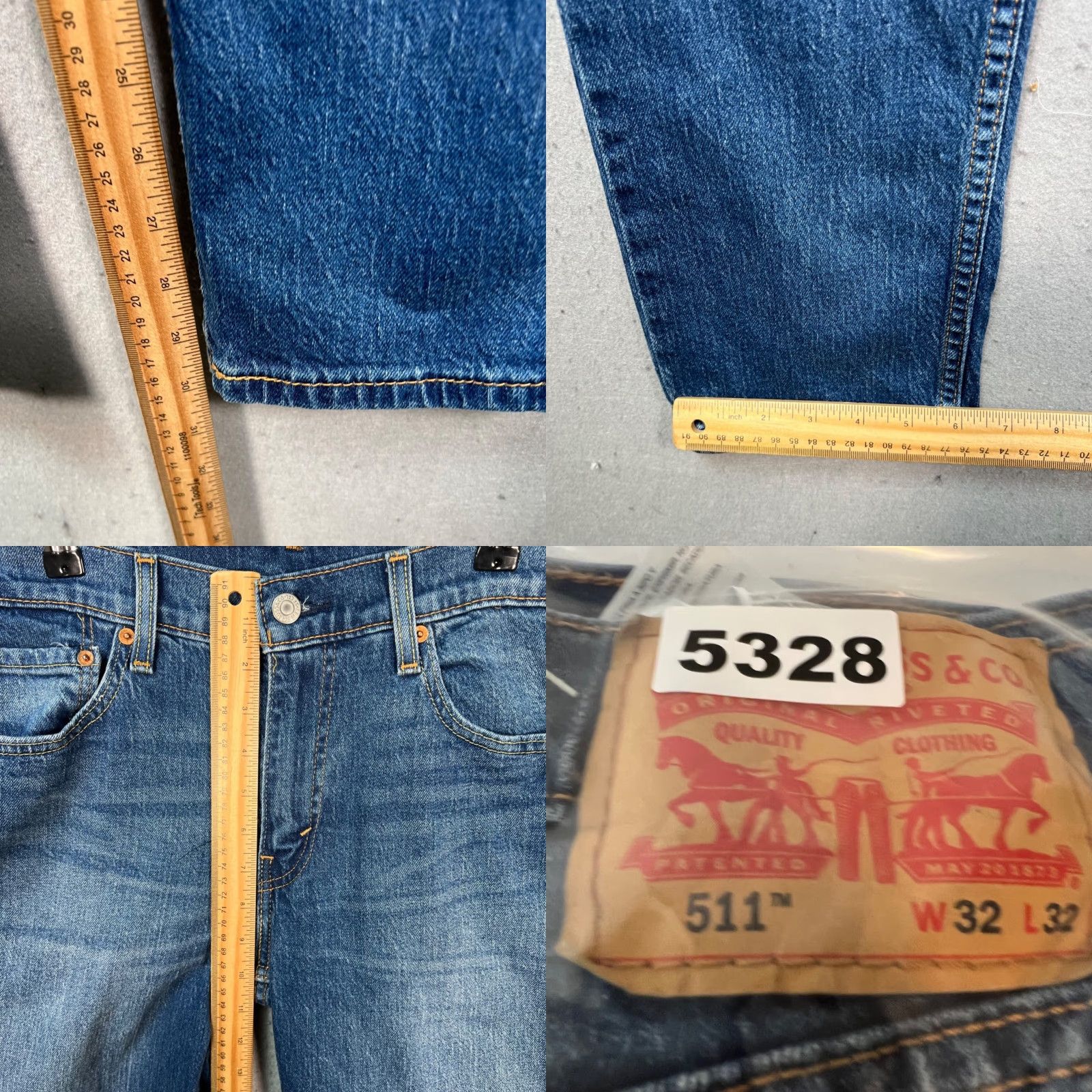 Levi's Levis 511 Jeans Slim Fit Denim 32x32 Blue Medium Wash Men Regular Size 32 Pocket 5 Size US 32 / EU 48 - 8 Thumbnail