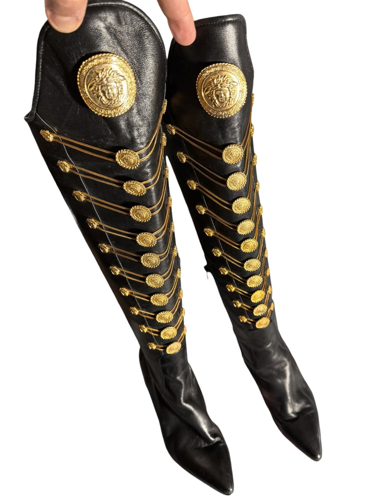 Versace Gianni Versace Couture FW1993 Medusa Knee Boots Size US 8.5 / IT 38.5 - 14 Thumbnail