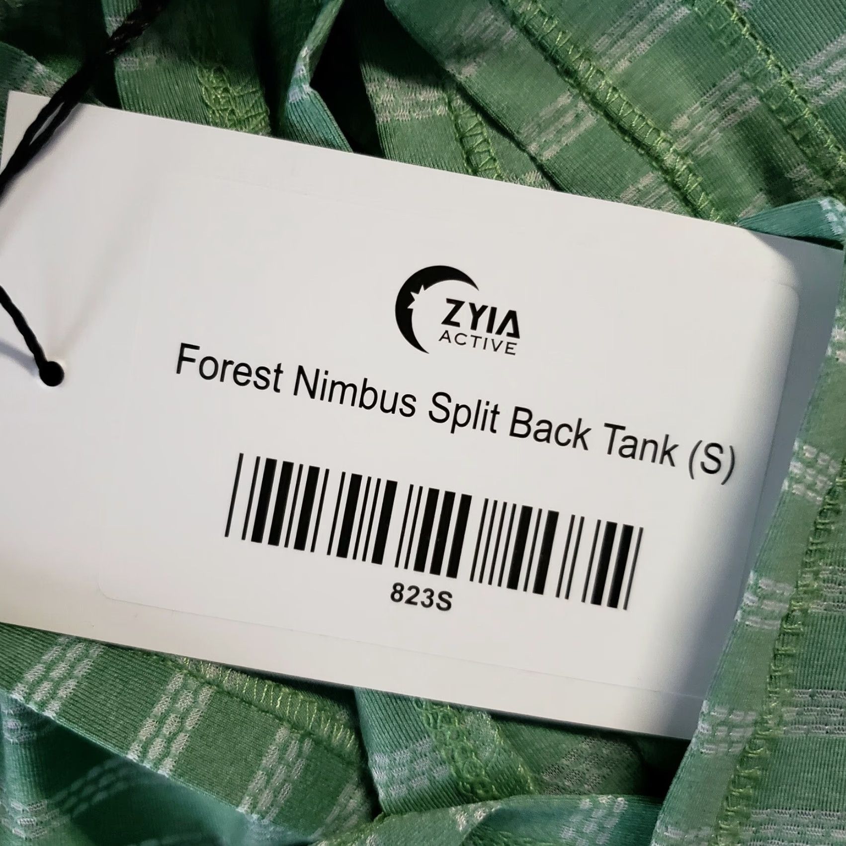 Vintage Zyia Womens Nimbus Split Back Tank Sz Small Green Striped Scoop Neck (Activewear) Tank Women Small Green Zyia Split Back Tank Size ONE SIZE - 5 Thumbnail