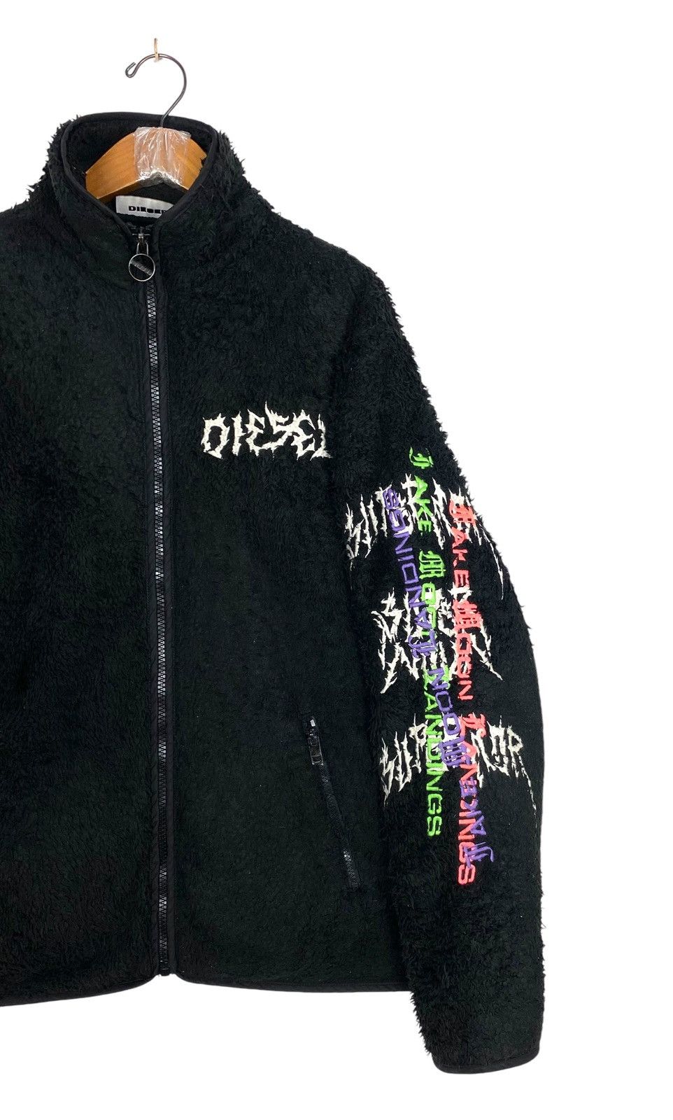 Diesel Rare‼️ Diesel Furry Full Zip Big Logo Sweatshirt Size US XL / EU 56 / 4 - 7 Thumbnail
