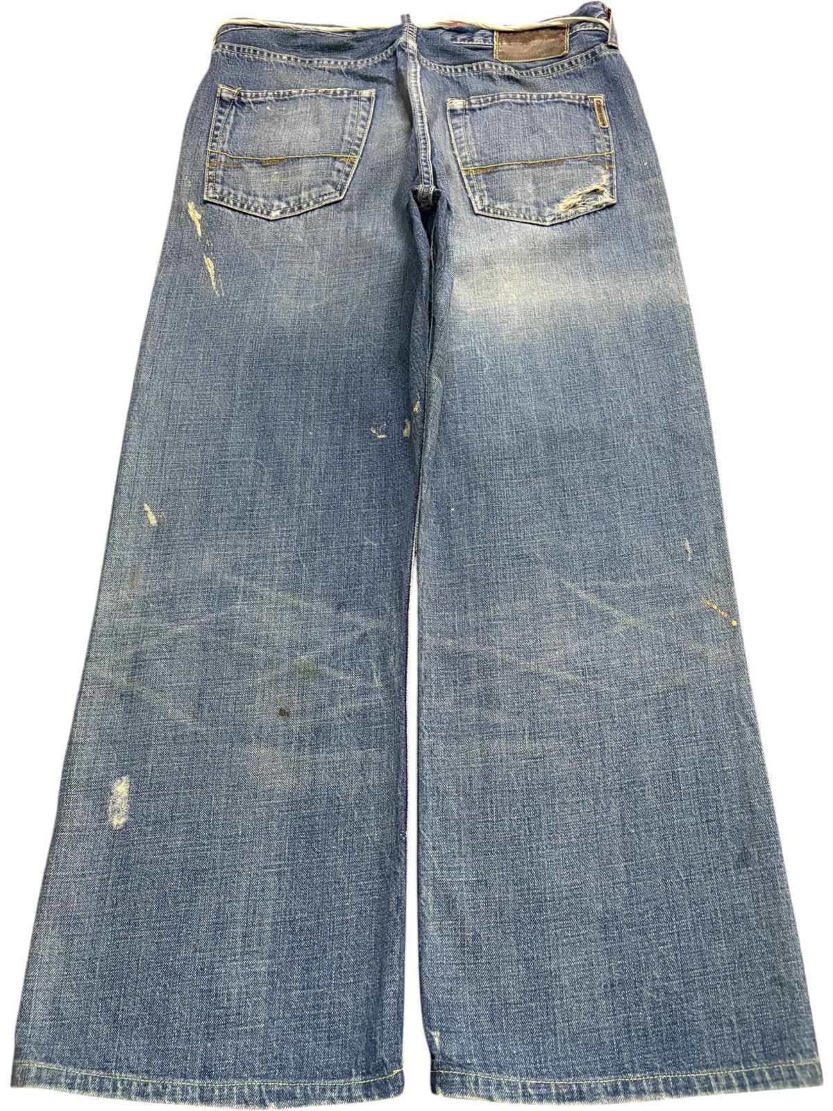 Japanese Brand Vintage Japanese Brand Mud Wash Paint Distress Bootcut Jeans Size US 30 / EU 46 - 2 Thumbnail