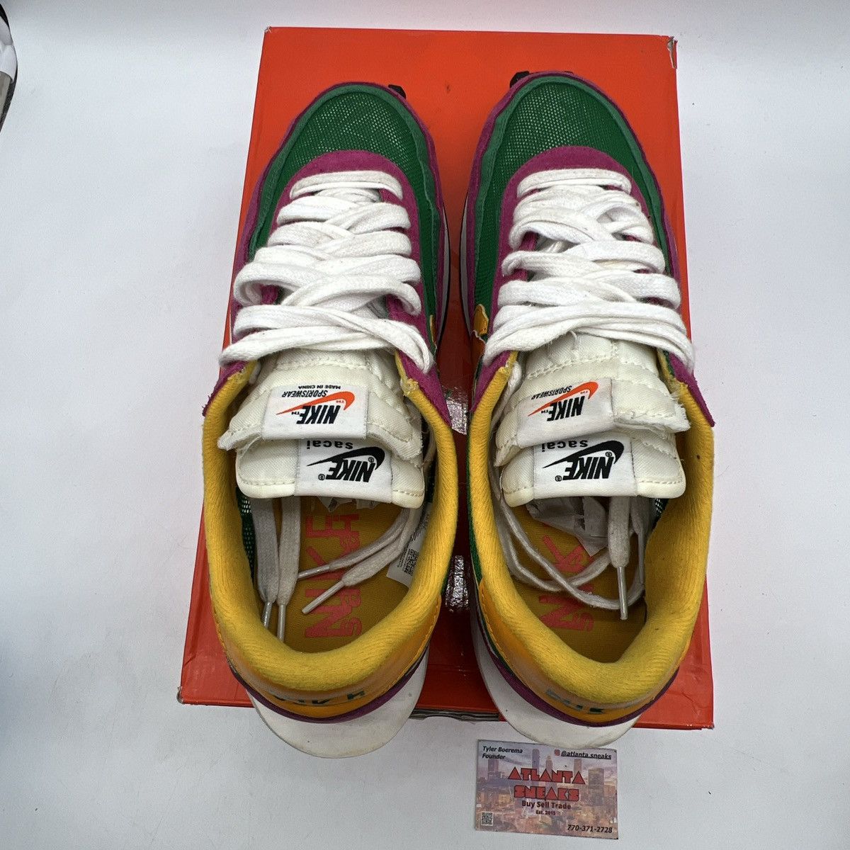 Nike Sacai x LDWaffle pine green Size US 11.5 / EU 44-45 - 7 Thumbnail