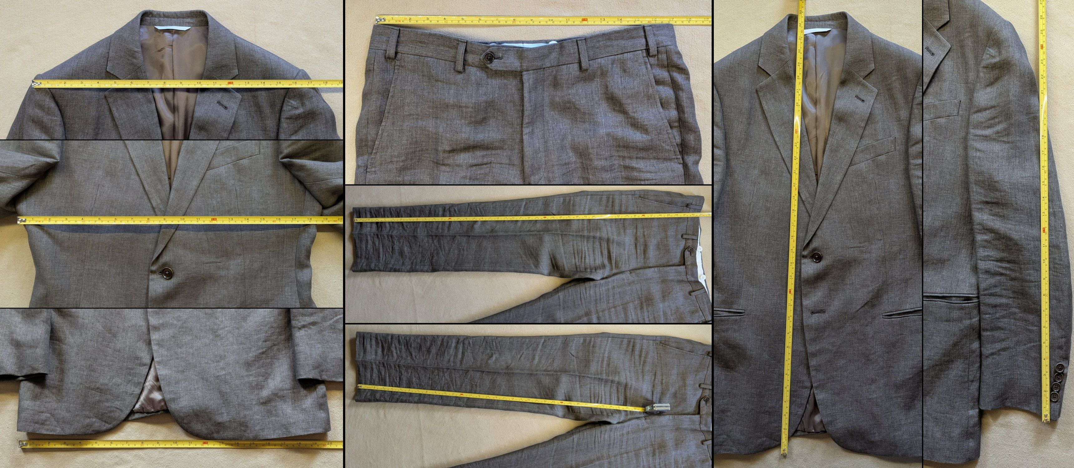 Armani Collezioni Armani 2-Button Single Breasted Beige Crinkled Suit 40R NWT Size 40R - 9 Thumbnail