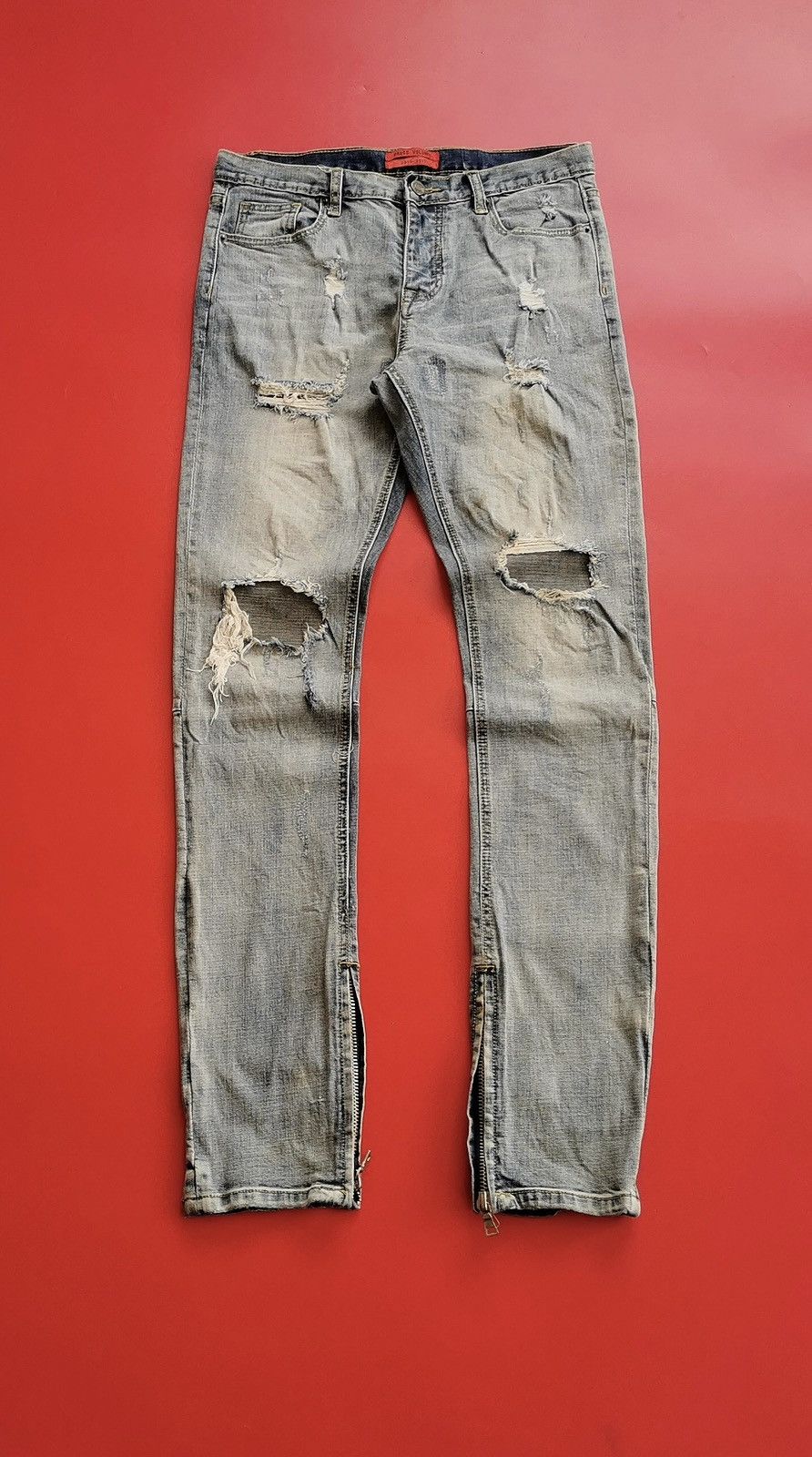 Seditionaries Dress Volume Korea Distressed Punk Zipper Mud Jeans Size US 31 - 1 Thumbnail