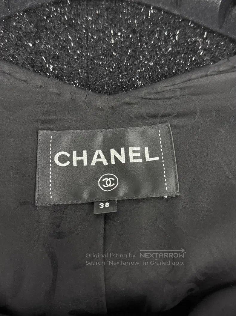 Chanel Chanel Chair series black fine glitter square collar jacke Size XS / US 0-2 / IT 36-38 - 4 Thumbnail