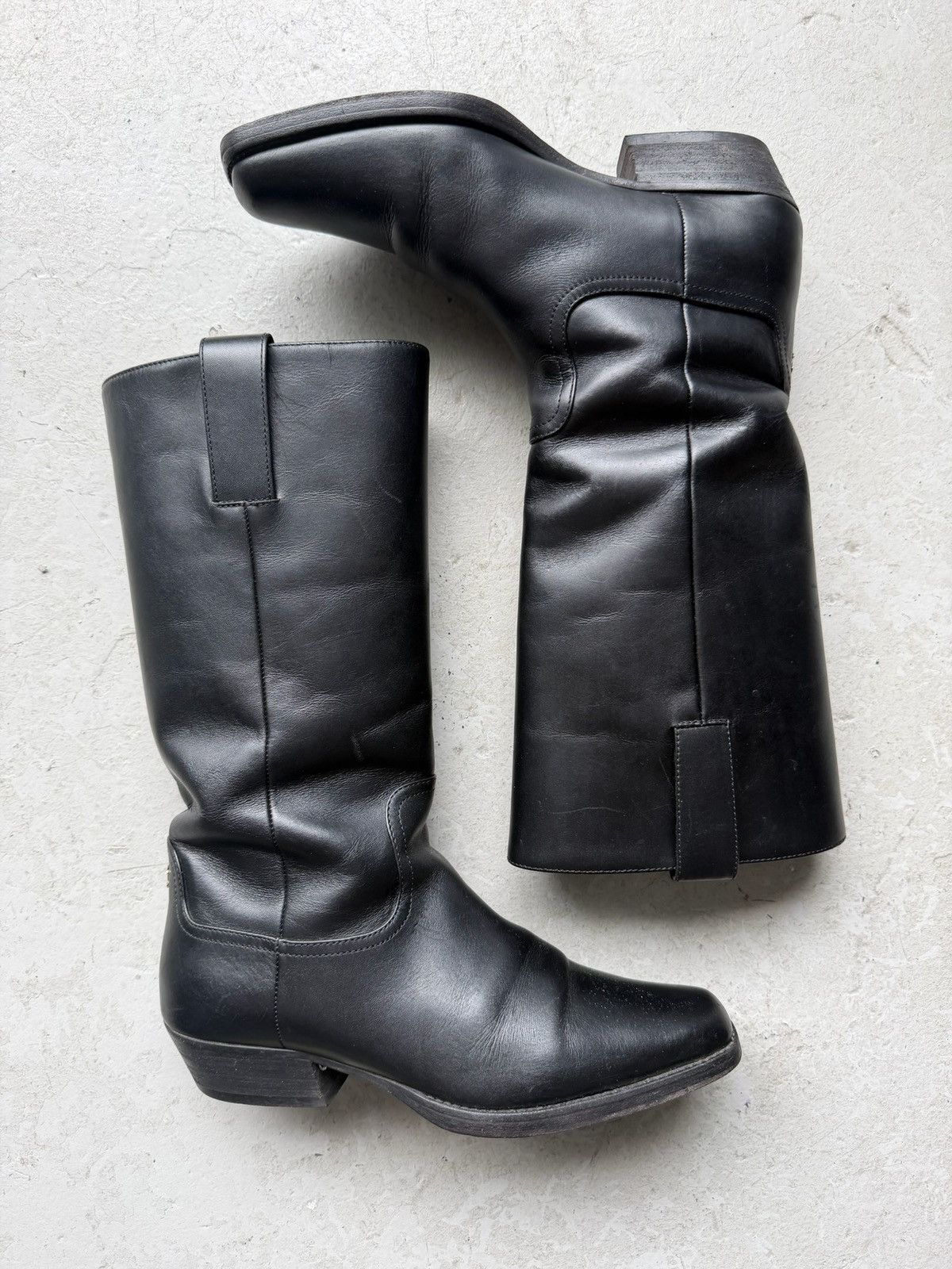 Chanel Chanel Interlocking CC Logo Black Leather Boots Size US 7.5 / EU 40-41 - 2 Thumbnail
