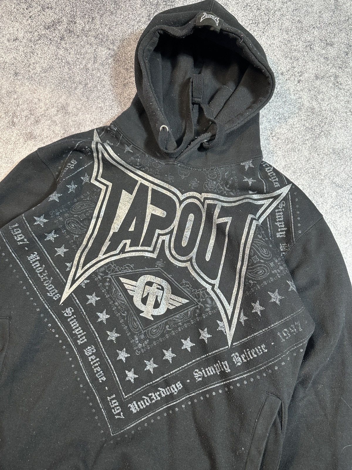 Tapout Y2K Tapout Vintage Big Logo Zip Up Hoodie Streetwear Rare