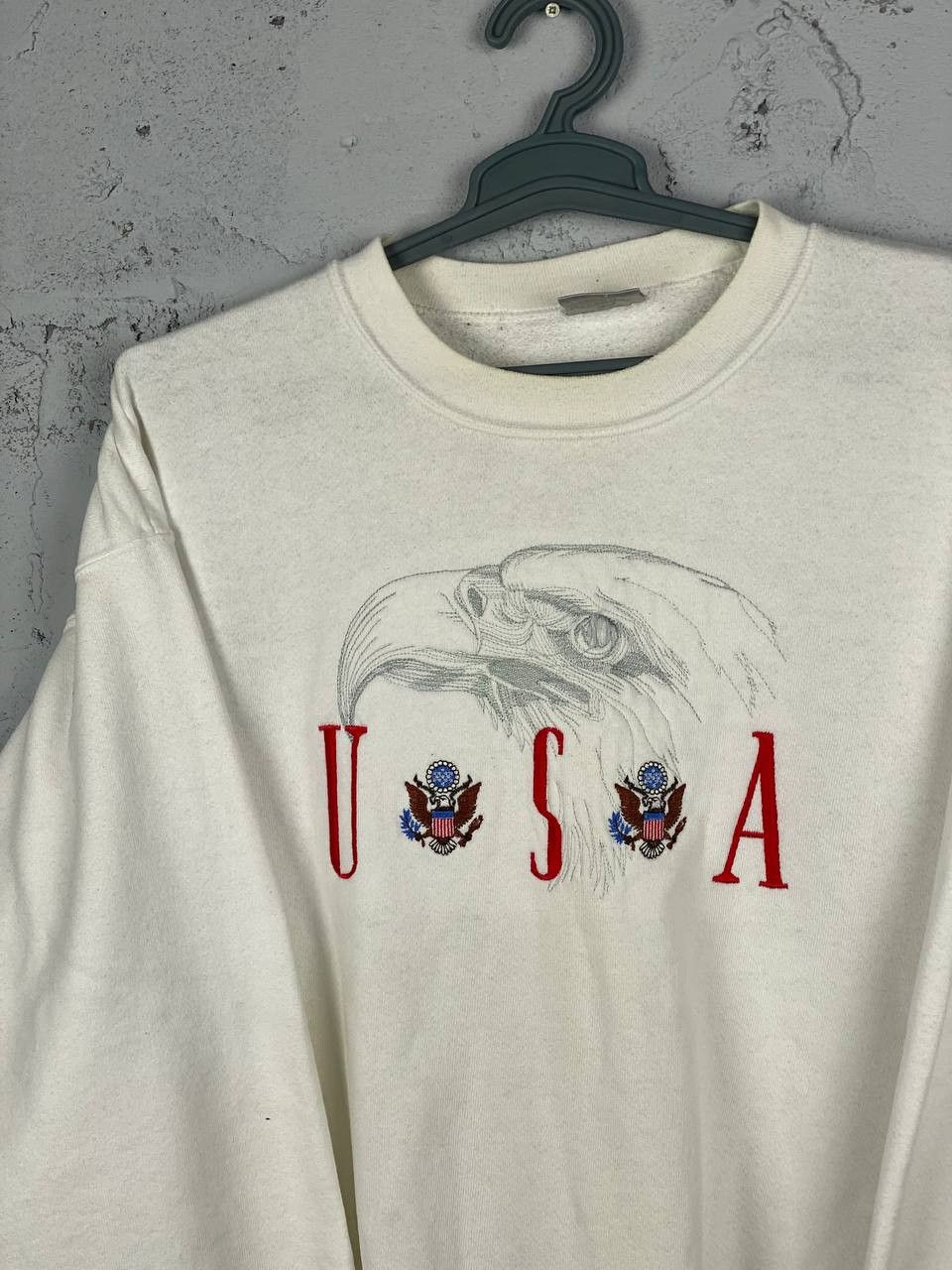 Vintage 90s Vintage Oneita USA Eagle Crew Neck Sweatshirt Size US XL / EU 56 / 4 - 3 Thumbnail