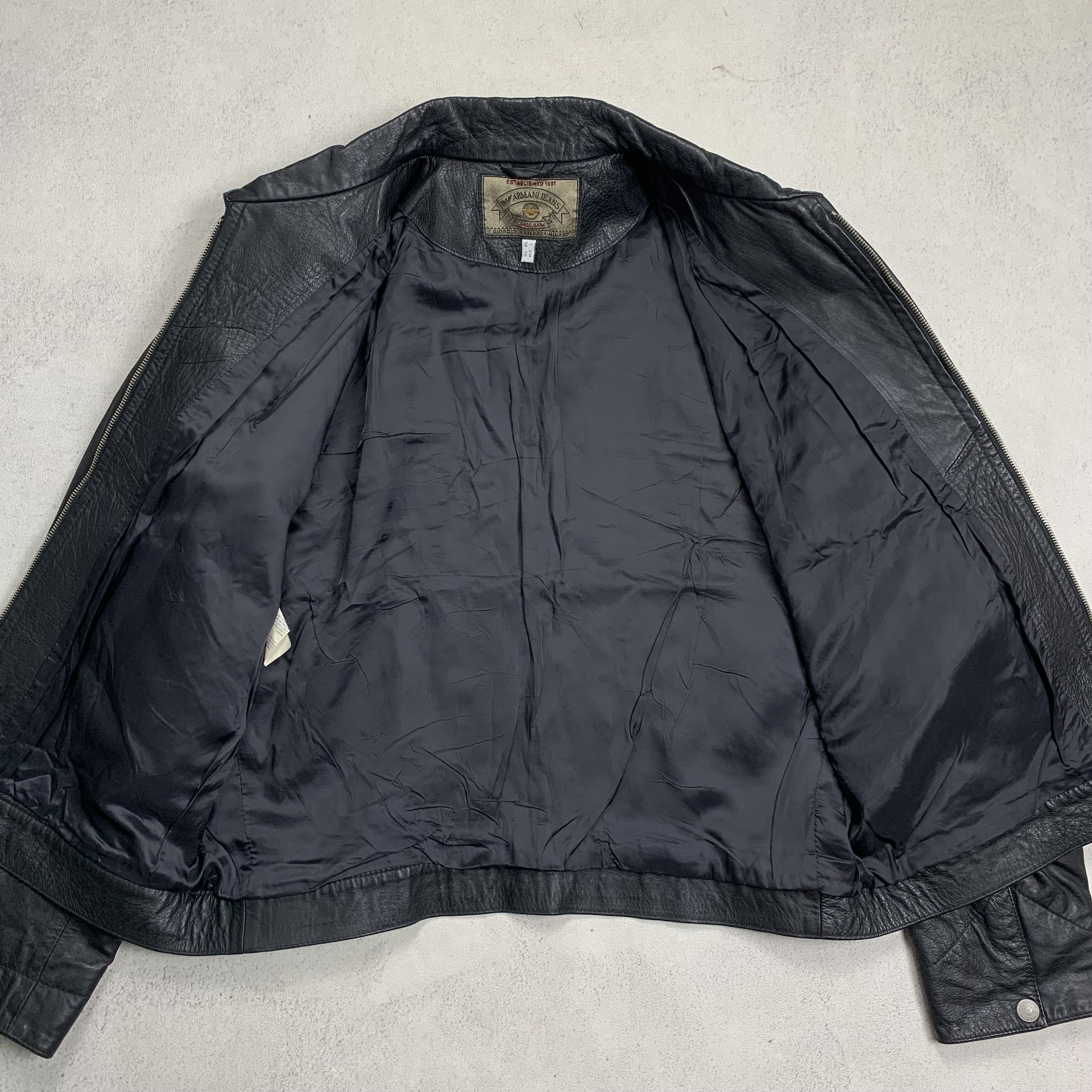 Armani Vintage Armani Jeans Leather Jacket Size US L / EU 52-54 / 3 - 10 Thumbnail