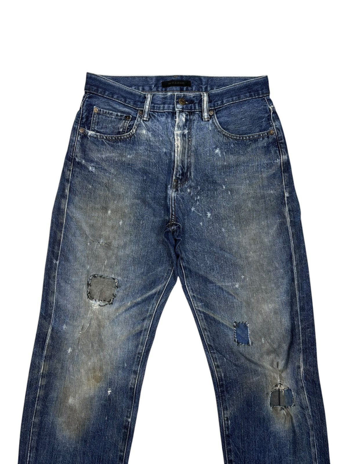 Undercover × Uniqlo Vintage Uniqlo Japan Distressed Dirty Jeans Size US 31 - 5 Thumbnail