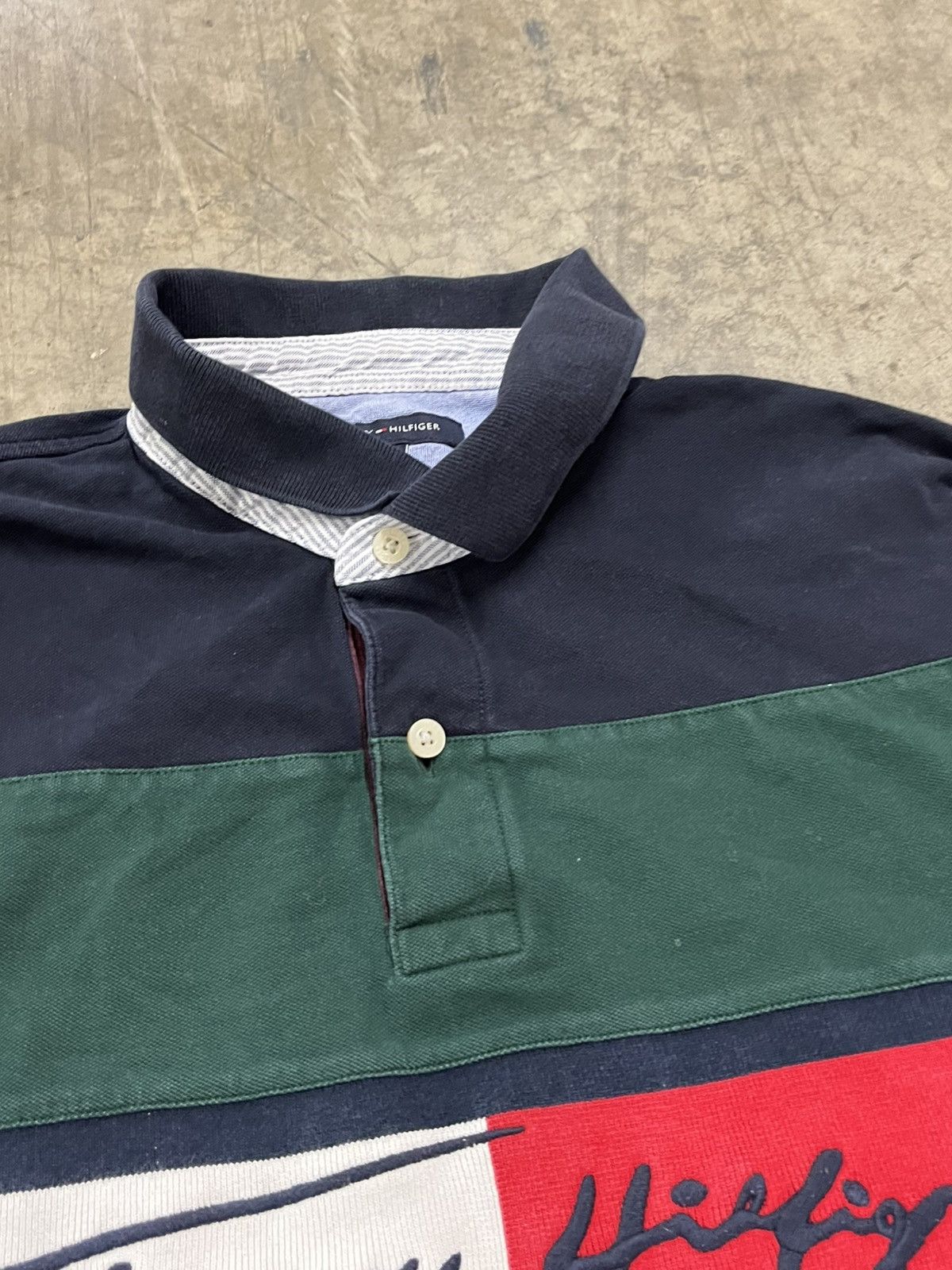 Tommy Hilfiger × Vintage Vintage stripped rugby Tommy Hilfiger spell out preppy rare Size US XL / EU 56 / 4 - 6 Thumbnail