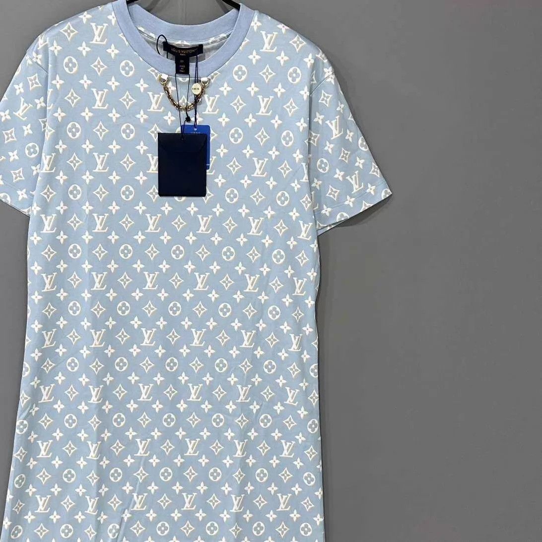 Louis Vuitton LV Monogram Light Blue Dress M New With Tags Size M / US 6-8 / IT 42-44 - 1 Thumbnail
