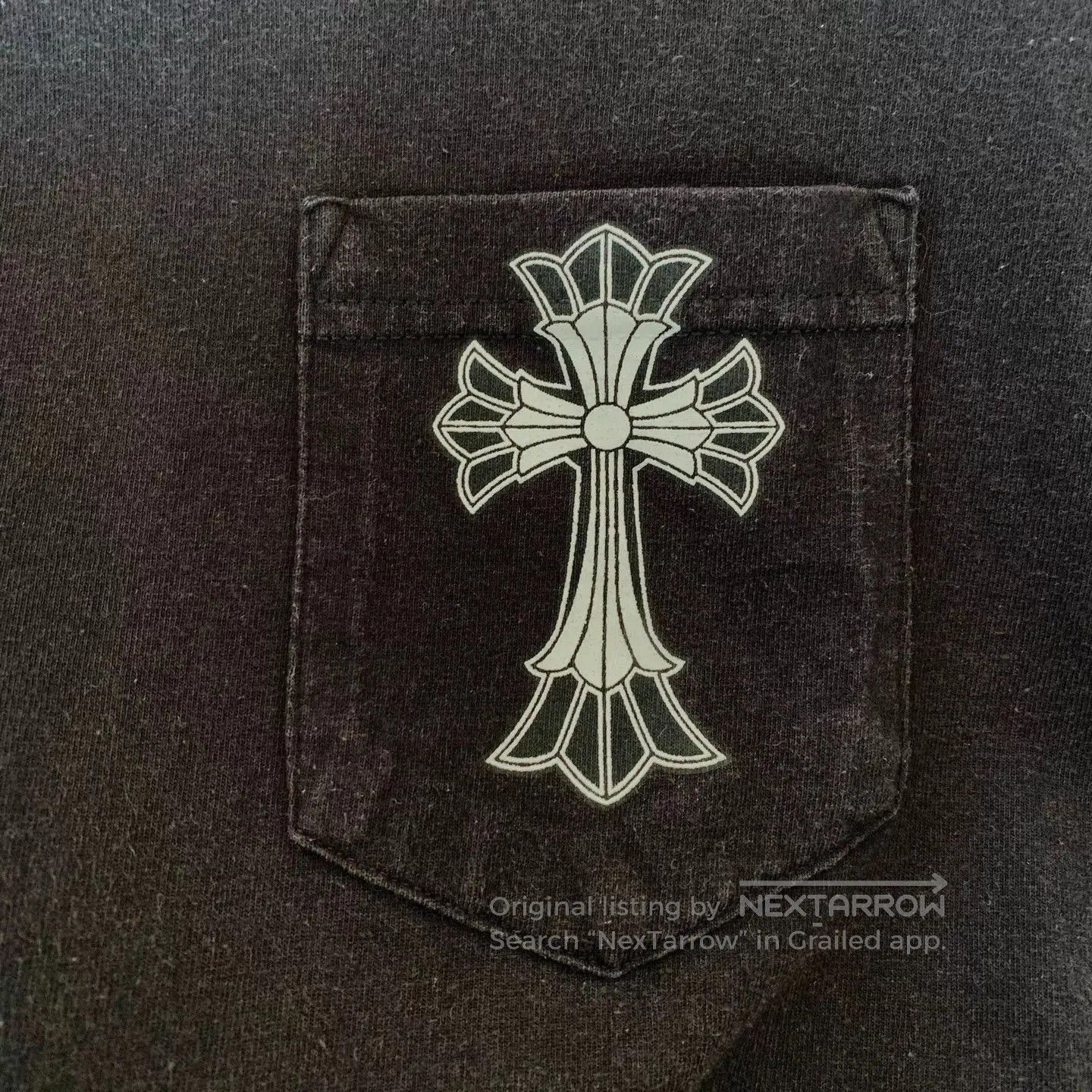Chrome Hearts Black Short Sleeve T-Shirt with Cross Pocket. Size US L / EU 52-54 / 3 - 5 Thumbnail