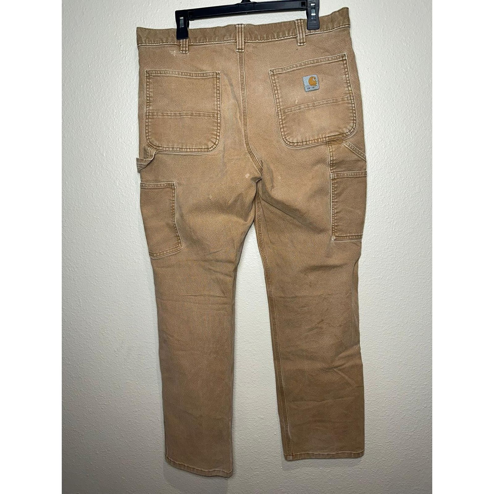 Carhartt 👖 Carhartt Men's Rugged Cotton Duck Work Pants Tan 36x32 Size US 32 / EU 48 - 2 Thumbnail