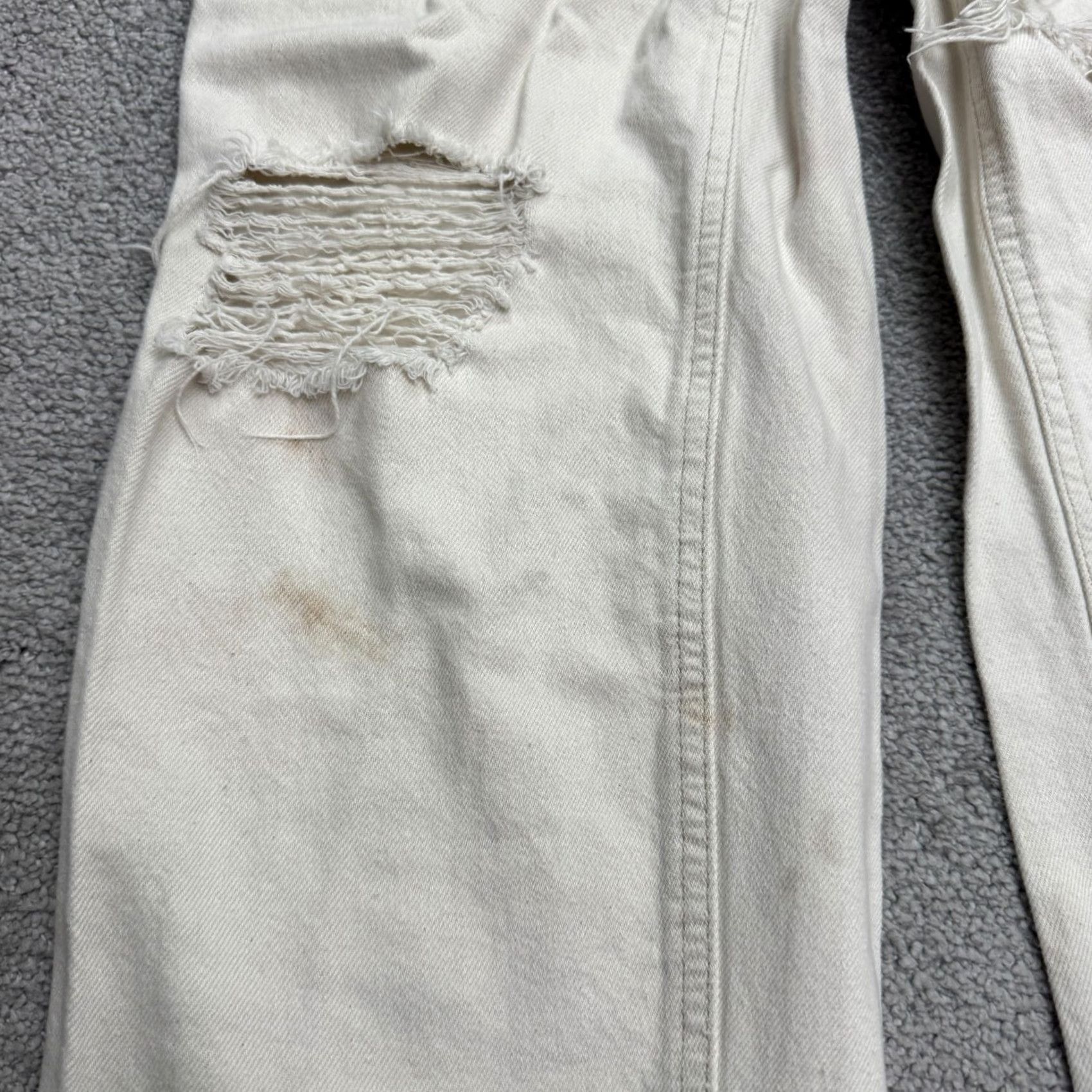 Urban Outfitters BDG Urban Outfitters Jeans Baggy High Rise Denim Womens 26R Cream Beige Distressed 5-Pocket Regular Jeans Mens Womens Size 26" / US 2 / IT 38 - 6 Thumbnail