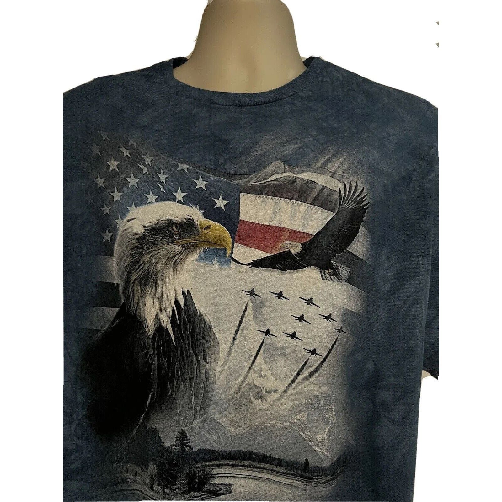 The Mountain The Mountain Flag Eagle Gray Tie Dye Graphic T-Shirt Large Size US L / EU 52-54 / 3 - 4 Thumbnail