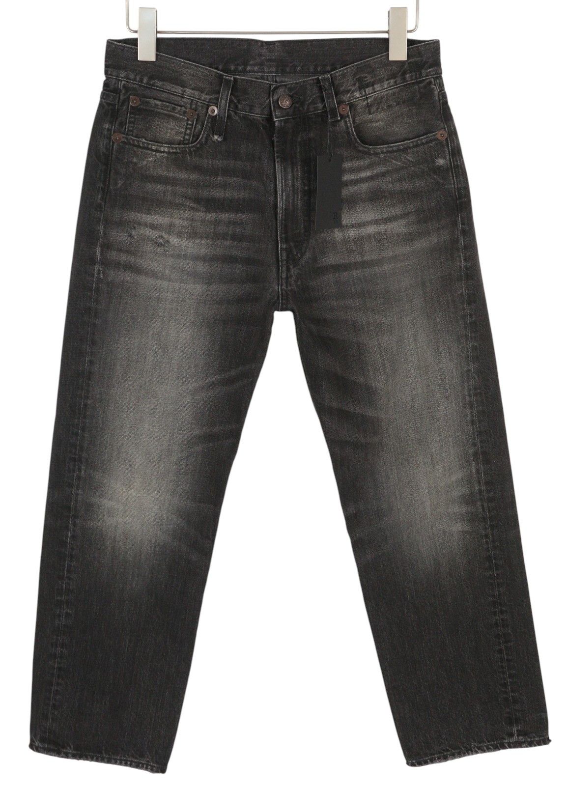 R13 BOYFRIEND 27 Wilson Black Faded Cropped Relaxed 86320 Size 27" / US 4 / IT 40 - 1 Thumbnail