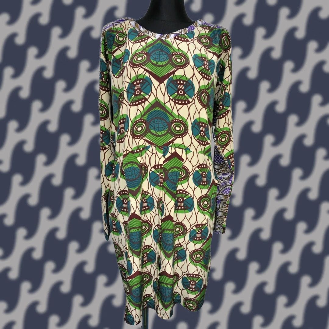 Marni Marni for H&M Silk Dress Pockets US 8 EUR 38 Women Multicolor Long Sleeve Geometric Size M / US 6-8 / IT 42-44 - 1 Thumbnail