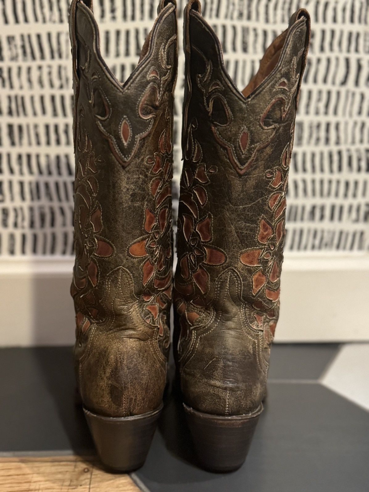 Stetson Stetson Cowboy Cowgirl Boots Leather Hand Stitched Floral 7B Size US 7 / IT 37 - 6 Thumbnail