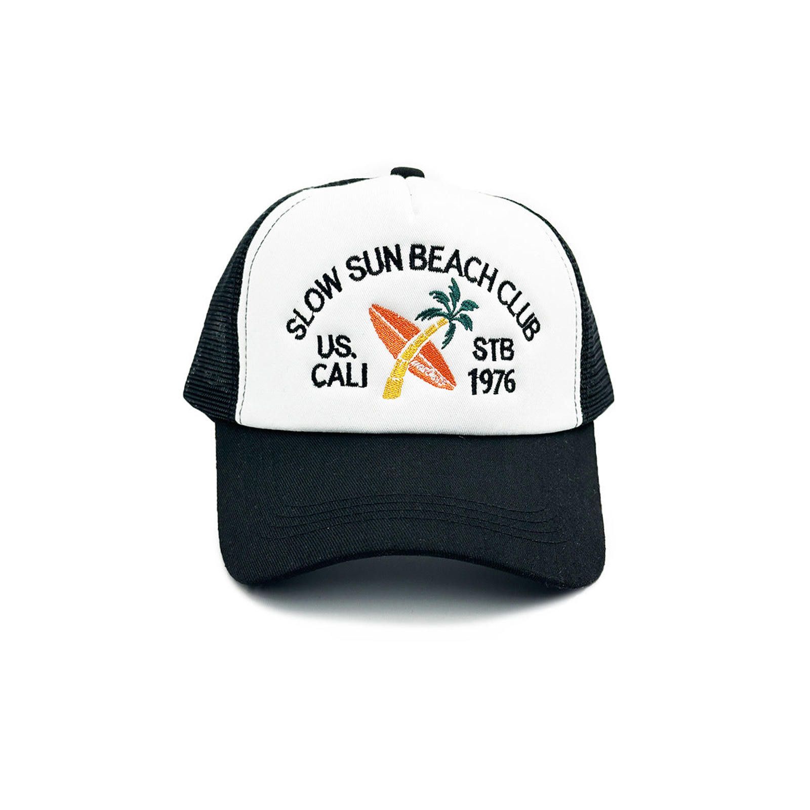 Vintage 'Slow Sun Beach Club' Embroidered Mesh Trucker Hat Size ONE SIZE - 7 Thumbnail