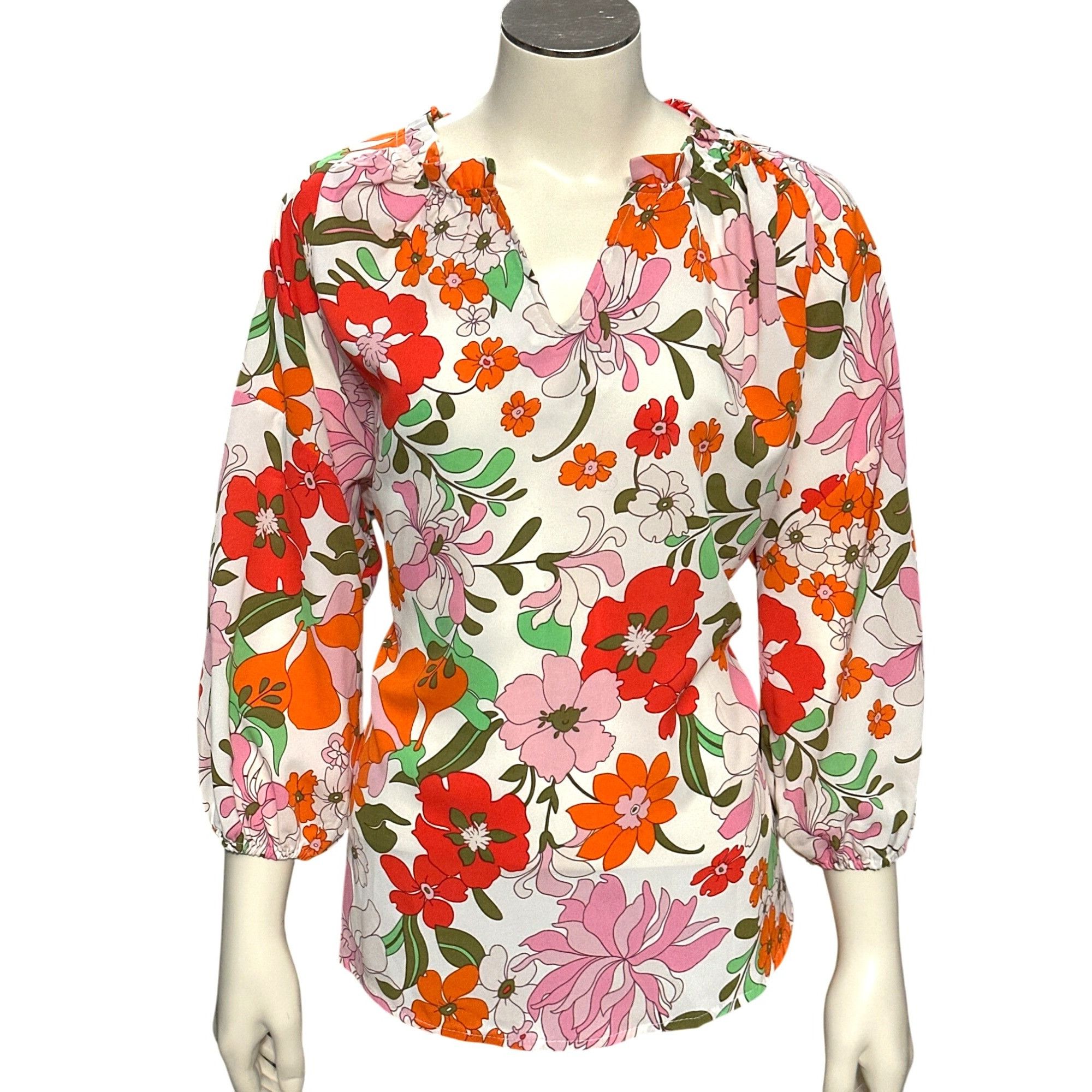 Other CCC Sheer Lightweight V Neck Floral Print Chiffon Loose Lant Size S / US 4 / IT 40 - 1 Thumbnail