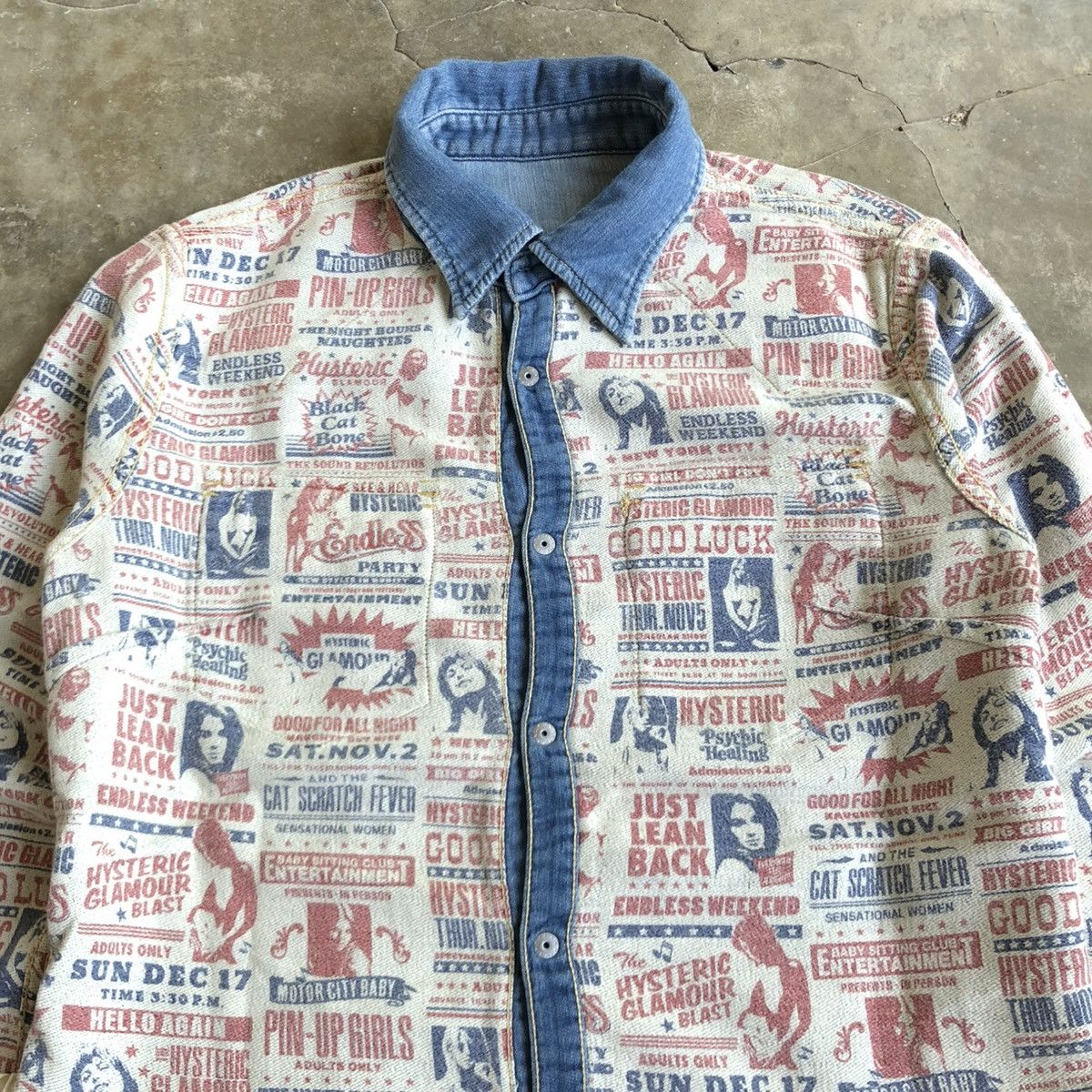 Hysteric Glamour Vintage Hysteric Glamour Western Shirt Denim Blue Jeans Size US S / EU 44-46 / 1 - 12 Thumbnail