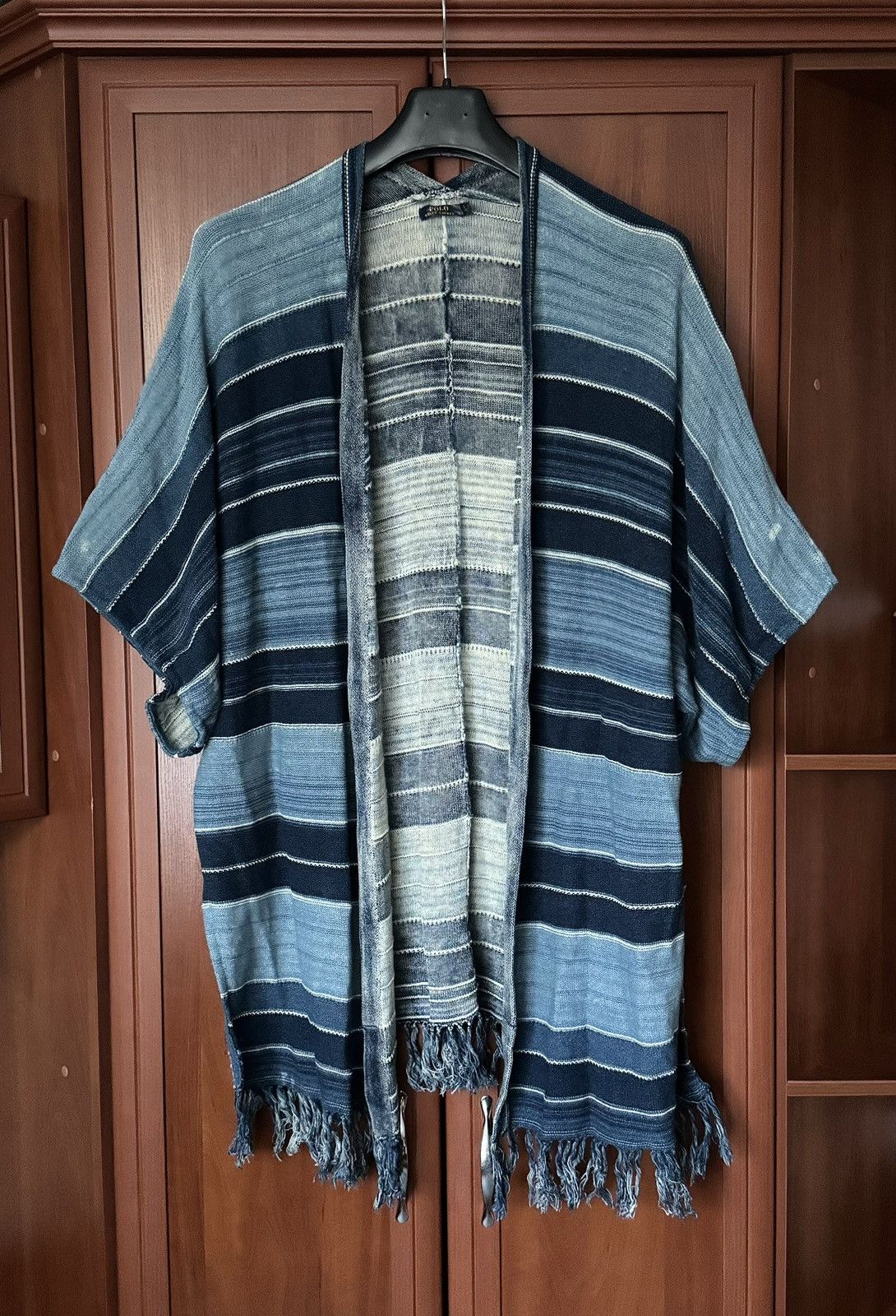 Polo Ralph Lauren × Vintage Polo Ralph Lauren L striped knitwear cape sweater poncho Size L / US 10 / IT 46 - 24 Thumbnail