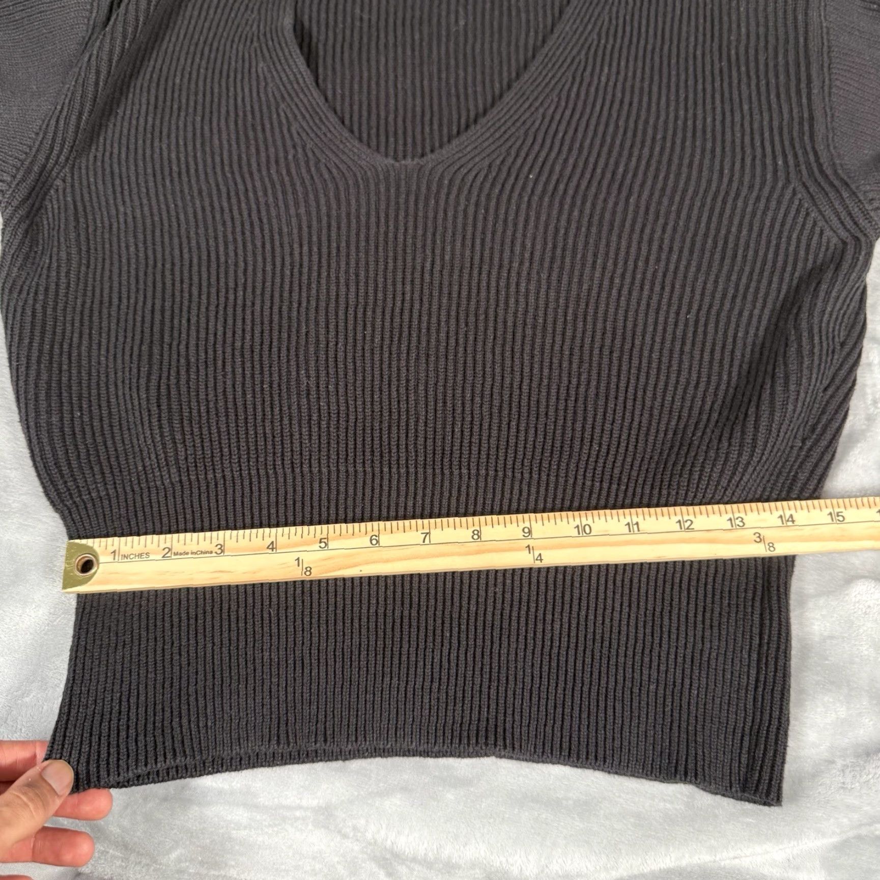 Free People Free People Ribbed Knit Sweater Womens Small Deep V Neck Oversized Black Shirt Pullover Casual Womens Size S / US 4 / IT 40 - 6 Thumbnail