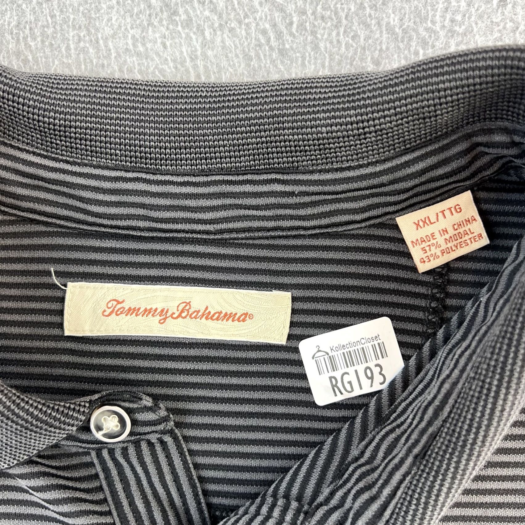 Tommy Bahama Tommy Bahama Polo Shirt Mens 2XL Gray Striped Short Sleeve Performance Golf Shirt Mens 2XL Gray Striped Polo Size US XXL / EU 58 / 5 - 5 Thumbnail