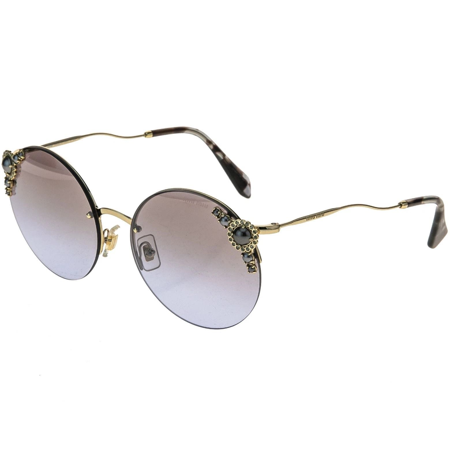 Miu Miu MIU MIU Mu52Ts Gold Crystal Pearl 52T Rimless Sunglasses Size ONE SIZE - 7 Thumbnail