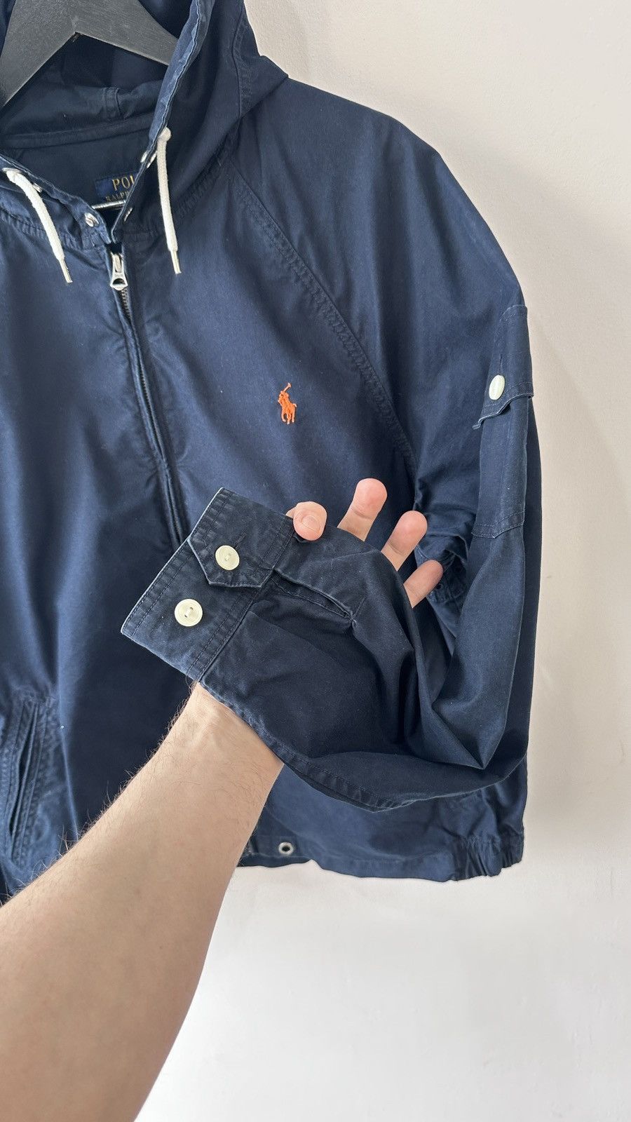 Polo Ralph Lauren Polo Ralph Lauren Hooded Windbreaker Jacket Navy Talon Zip Size US XL / EU 56 / 4 - 8 Thumbnail
