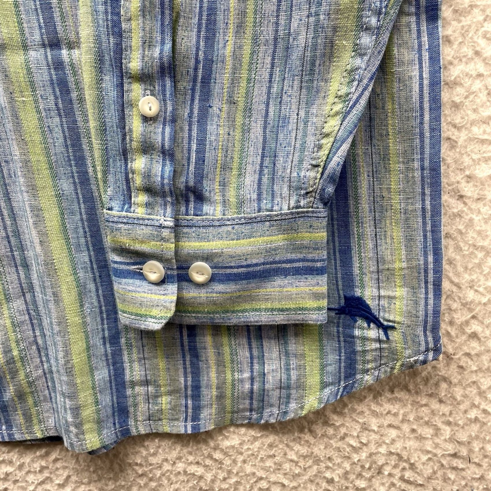 Tommy Bahama Tommy Bahama Shirt Mens 2XL Multicolor Striped Linen Blend Button Up Collared Beach Casual) (No, remove parenthesis) Size US XXL / EU 58 / 5 - 4 Thumbnail