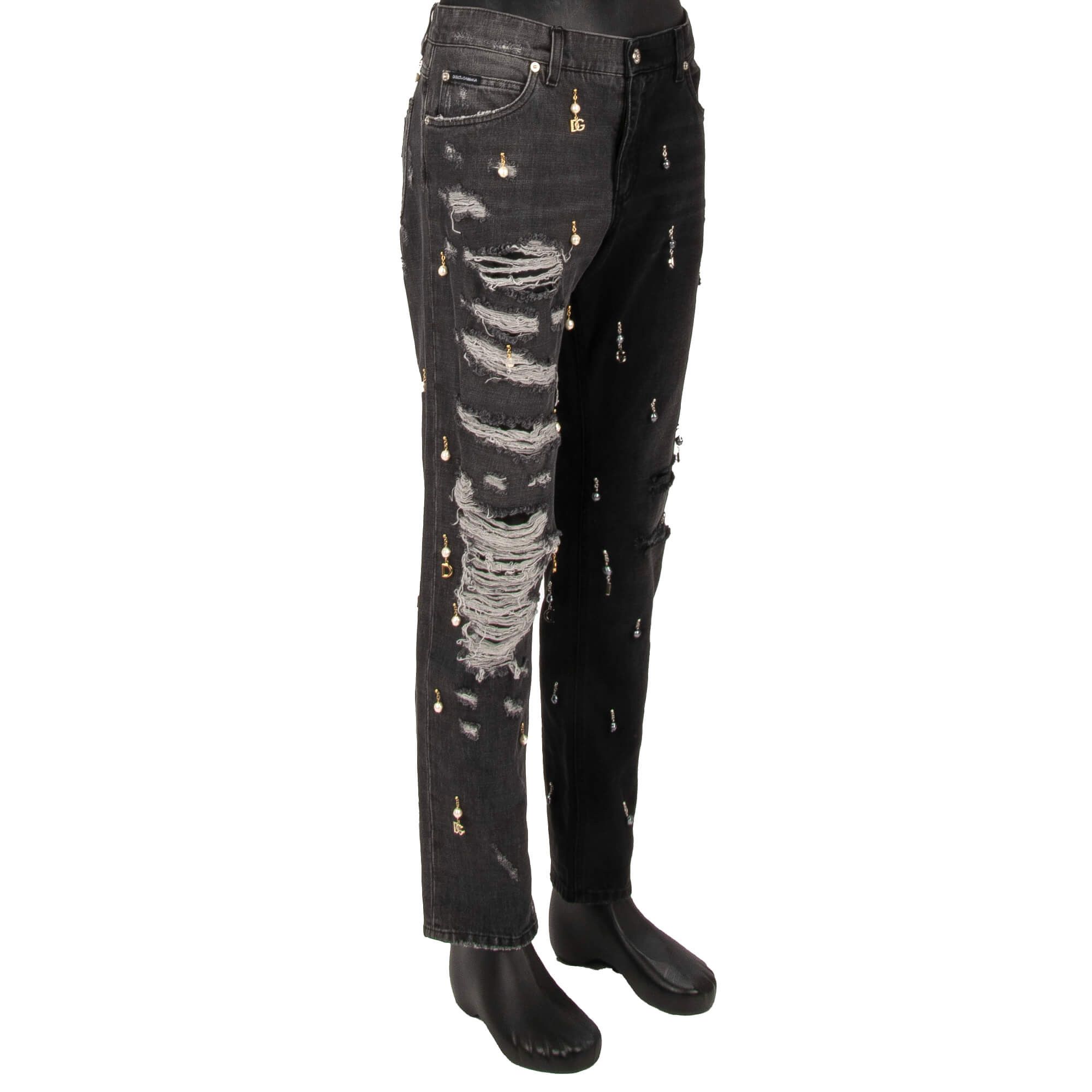 Dolce & Gabbana o1y0125 Logo Jeans in Black/Grey Size US 28 / EU 44 - 2 Thumbnail