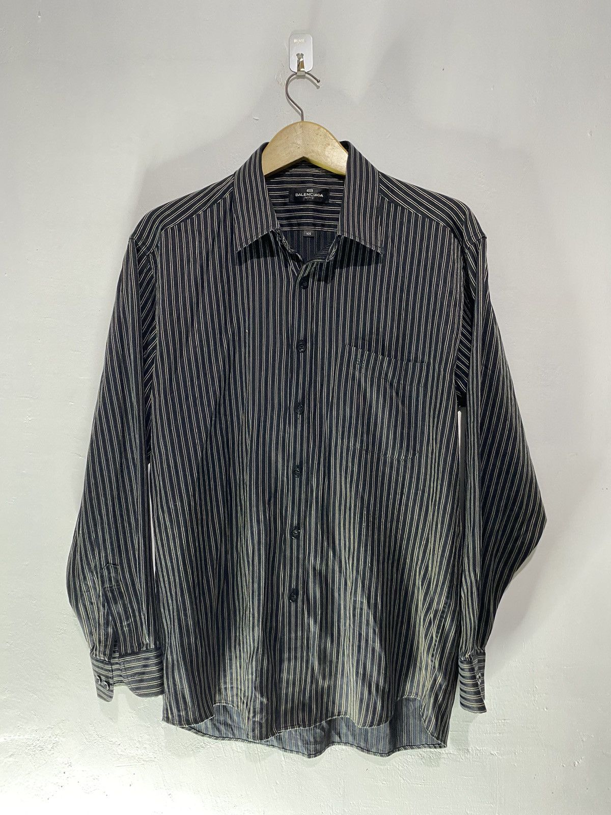 Balenciaga Vintage balenciaga striped button shirt Size US XL / EU 56 / 4 - 1 Thumbnail