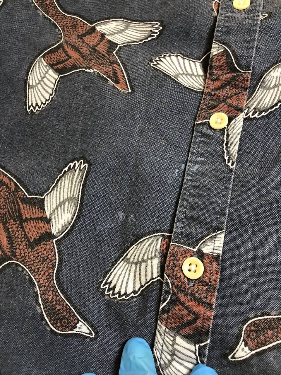 Allsaints Vintage Allsaints Bird Print Slim Fit Button Up Shirt XS Size US XS / EU 42 / 0 - 2 Thumbnail
