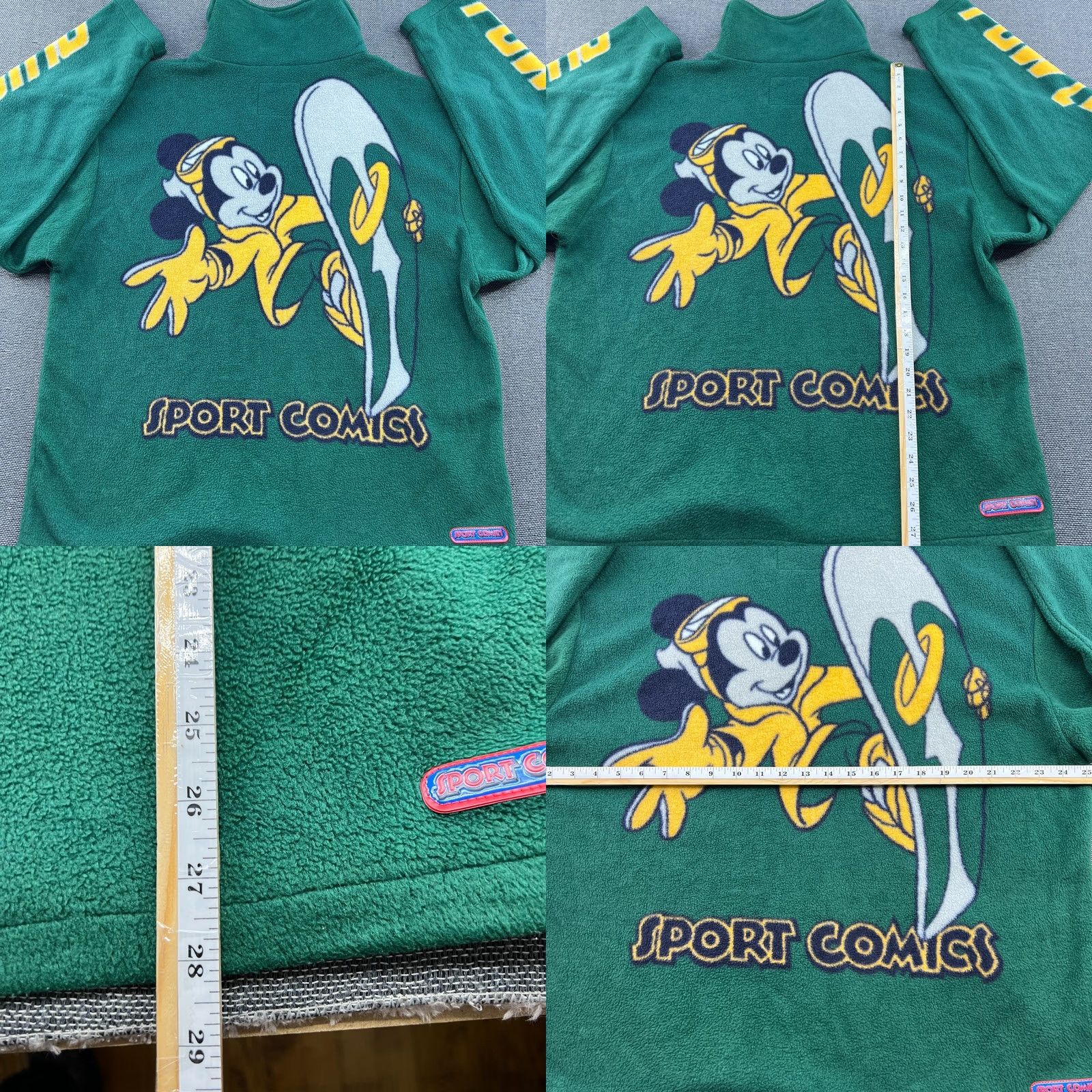 Vintage VINTAGE Sport Comics Mickey Mouse Fleece Pullover Sweater Shirt Medium Green Unisex Adults Men Womens Size US L / EU 52-54 / 3 - 8 Thumbnail