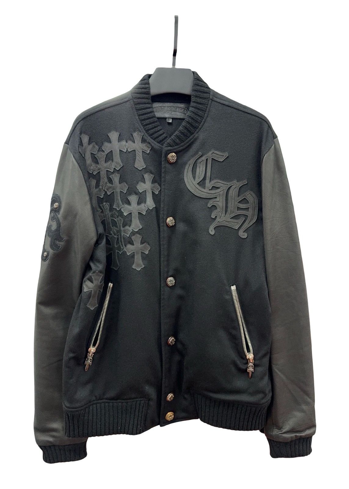 Chrome Hearts Flooded cross patch letterman varsity jacket Size US M / EU 48-50 / 2 - 1 Thumbnail