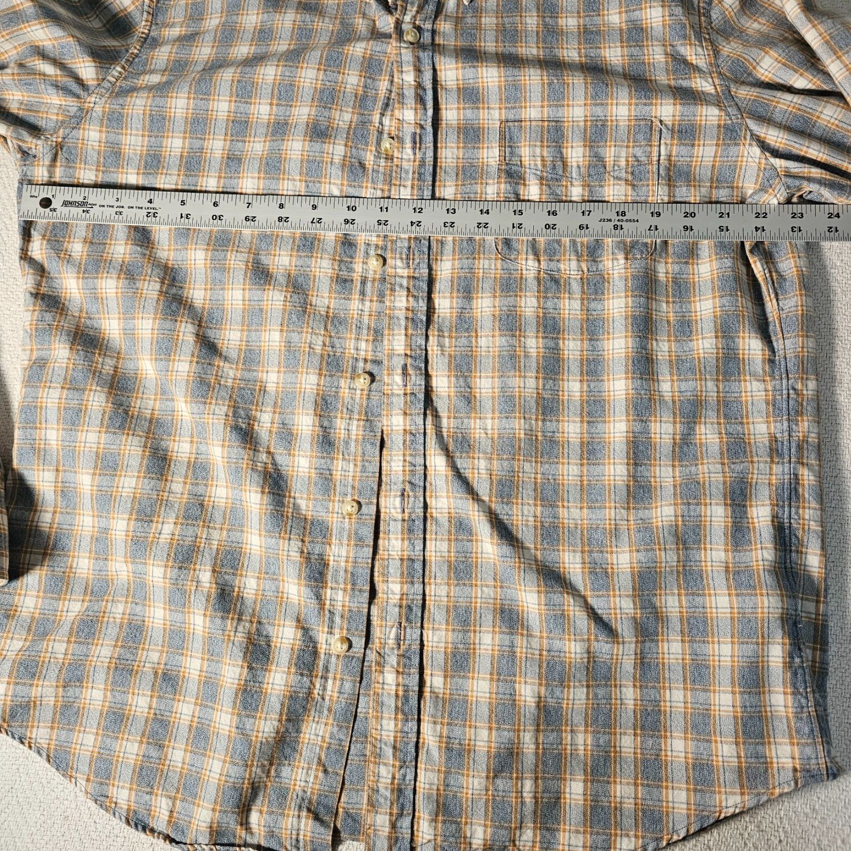 J.Crew VINTAGE J.CREW Men's Cotton Chambray Shirt Long Sleeve Casual Button-Down Plaid Blue Yellow XL Size US XL / EU 56 / 4 - 6 Thumbnail