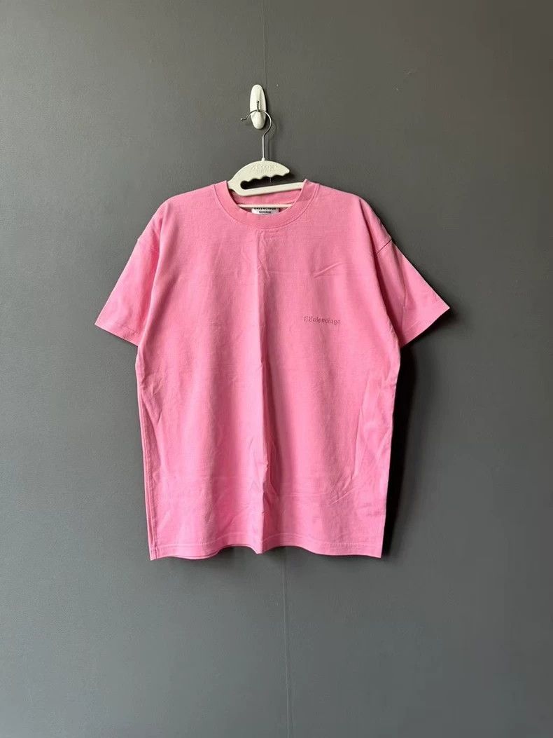 Balenciaga Balenciaga Pink embroidered logo short sleeve Size US XS / EU 42 / 0 - 1 Thumbnail